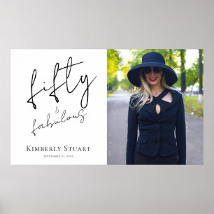 Fifty and Fabulous Photo 50th Birthday Party  Poster