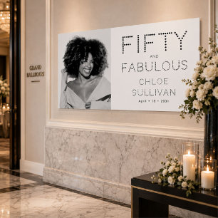 Fifty and Fabulous Photo 50th Birthday Party Poster