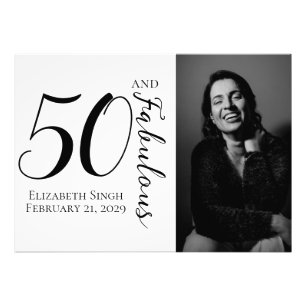 Fifty and Fabulous Photo 50th Birthday Party Print