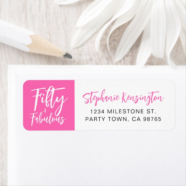 Fifty and Fabulous Pink Script 50th Birthday Party (Insitu)