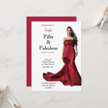 Fifty and Fabulous Red Dress Script Birthday