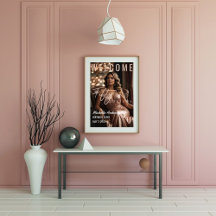 Fifty and Fabulous Rose Gold Birthday Poster 