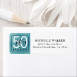 Fifty and Fabulous Script 50th Birthday<br><div class="desc">These 50 & Fabulous teal foil,  black and white 50th birthday party return address labels are perfect for addressing your loved one's 50th birthday party invitations!  The fonts are trendy yet classic.  They'll make addressing your invitations a breeze!</div>