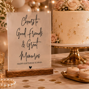 Fifty and Fabulous Script 50th Birthday  Acrylic Sign