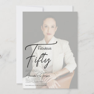 Fifty and Fabulous Script 50th Birthday Party Invitation
