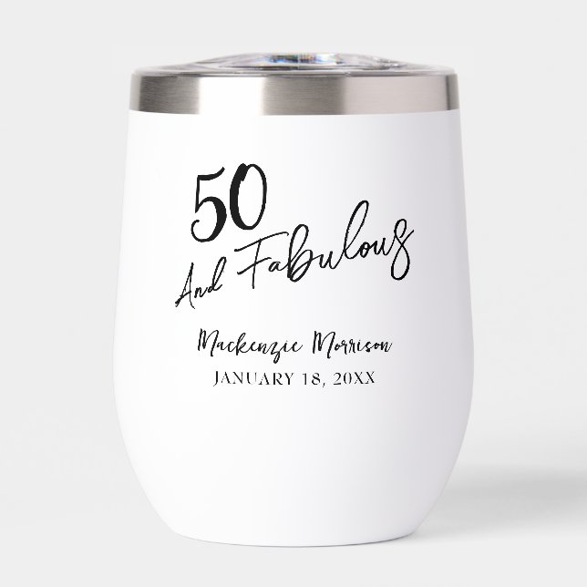 Fifty and Fabulous Script Birthday Party (Front)