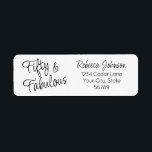 Fifty and Fabulous Script Black 50th Birthday<br><div class="desc">Fifty and Fabulous Script Black 50th Birthday Party address labels. Fifty and Fabulous script minimal white and black modern 50th birthday invitation that you can personalize and send out for your fiftieth birthday party celebration. The words "Fifty and Fabulous" are set using popular script font typography. The text colors can...</div>