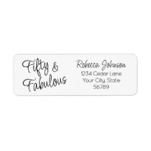 Fifty and Fabulous Script Black 50th Birthday