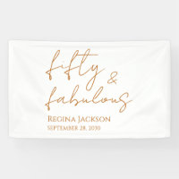 Fifty And Fabulous Script Gold 50th Birthday Party