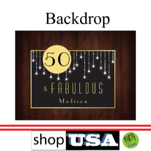 Fifty and Fabulous: String Lights Birthday Hanging Tapestry