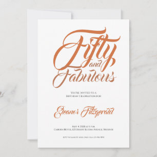 Fifty and Fabulous Terracotta 50th Birthday Party Invitation
