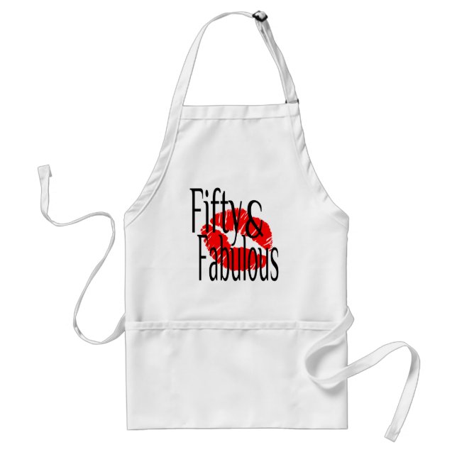 Fifty and Fabulous with Hot Red Lips Standard Apron (Front)