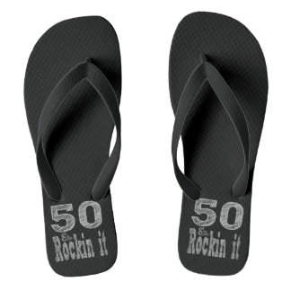 Fifty and Rockin It Fiftieth Birthday Jandals