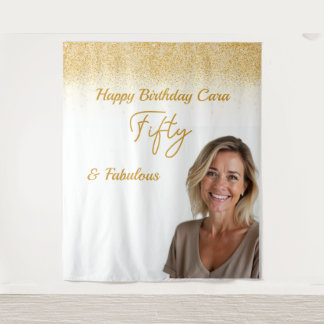 Fifty Birthday custom photo Tapestry