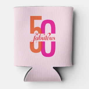 Fifty & Fabulous 50th Birthday Can Cooler