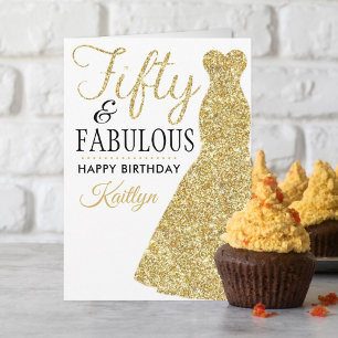 Fifty & Fabulous 50th Birthday Card