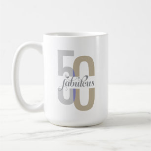 Fifty & Fabulous 50th Birthday Elegant Coffee Mug