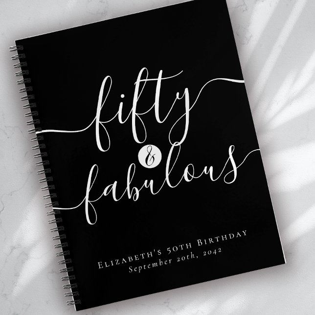 Fifty & Fabulous 50th Birthday Guestbook Notebook (Creator Uploaded)