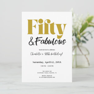 Fifty & Fabulous 50th Birthday Invitation