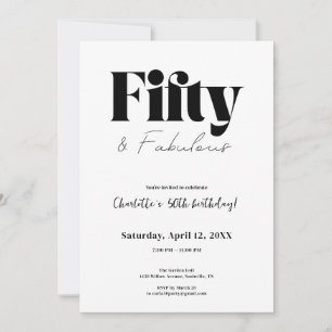 Fifty & Fabulous 50th Birthday Invitation