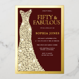 Fifty & Fabulous 50th Birthday Party Burgundy Gold