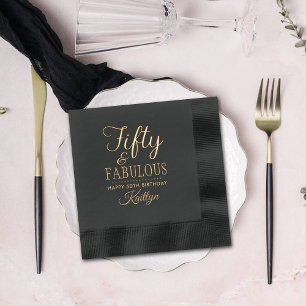 Fifty & Fabulous! 50th Birthday Party Foil Napkins