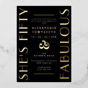 Fifty & Fabulous Black Art Deco 50th Birthday