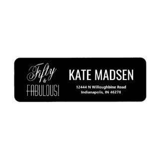 Fifty & FABULOUS Black White 50th Birthday Address