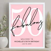 Fifty Fabulous Blush Pink 50th Birthday Welcome