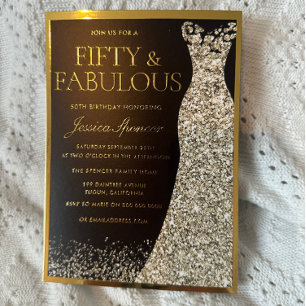 Fifty & Fabulous Golden Foil 50th Birthday