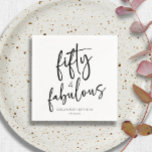 Fifty & Fabulous Minimal 50th Birthday Party Napkin<br><div class="desc">This is a Fifty & Fabulous Minimal Minimalist Black White 50th Birthday Party Paper Napkins!</div>