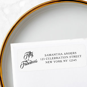 Fifty Fabulous Pink 50th Birthday Return Address