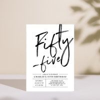 Fifty Five | Modern 55th Birthday Party Invitation
