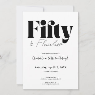 Fifty & Flawless 50th Birthday Invitation