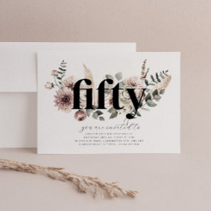 Fifty Florals - 50th Birthday Invitation