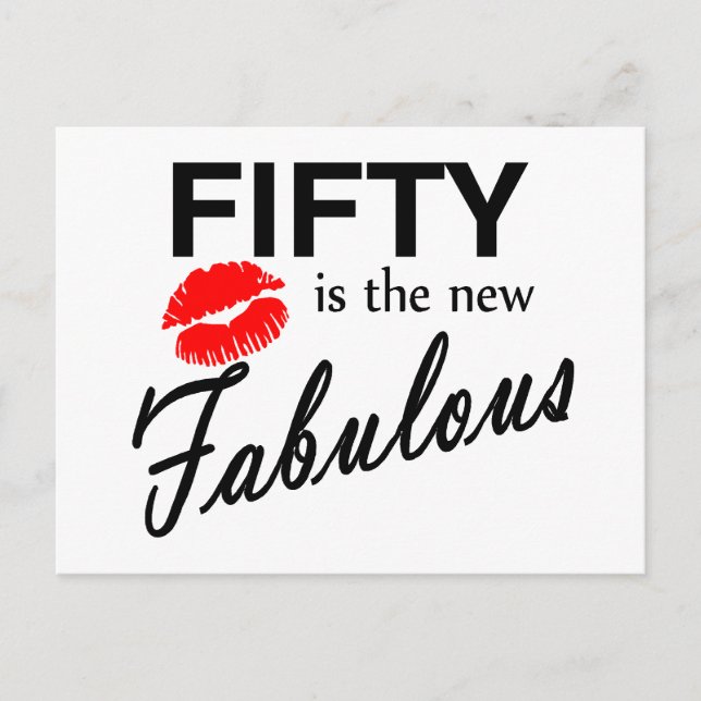 Fifty Is The New Fabulous Postcard (Front)