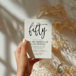 Fifty | Modern 50th Black & White Birthday Party Invitation Postcard<br><div class="desc">This modern, black and white, 50th birthday party invitation features classy modern typography. The word "fifty" appears in script style calligraphy. Perfect for setting the stylish tone for a wonderful, fiftieth birthday party celebration. The colour scheme of the invite is easy to customise - both the background and the typography...</div>