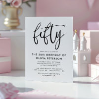 Fifty | Modern 50th Black & White Birthday Party