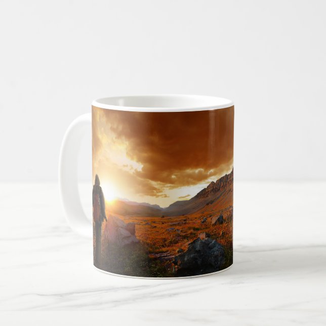 Fifty Mountain Sunset - Glacier National Park Coffee Mug (Front Left)