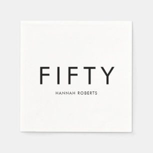 Fifty Name 50th Birthday Party Napkin