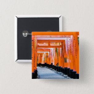 Fifty shades of orange - Senbon Torii, Kyoto 15 Cm Square Badge