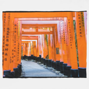 Fifty shades of orange - Senbon Torii, Kyoto Fleece Blanket