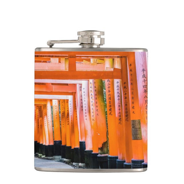 Fifty shades of orange - Senbon Torii, Kyoto Hip Flask (Front)