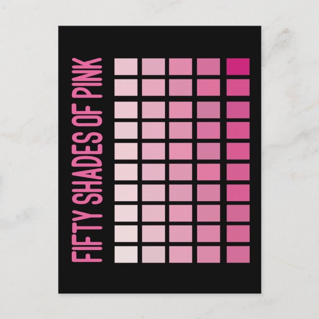 Fifty Shades of Pink Postcard (Front)
