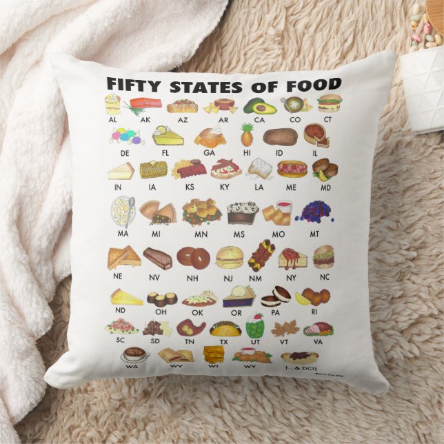 FIFTY STATES OF FOOD United States America USA Art Cushion (Blanket)