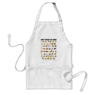 FIFTY STATES OF FOOD United States America USA Art Standard Apron