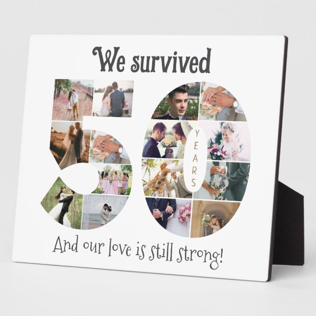 Fifty Year Wedding Anniversary Photo Plaque (Side)