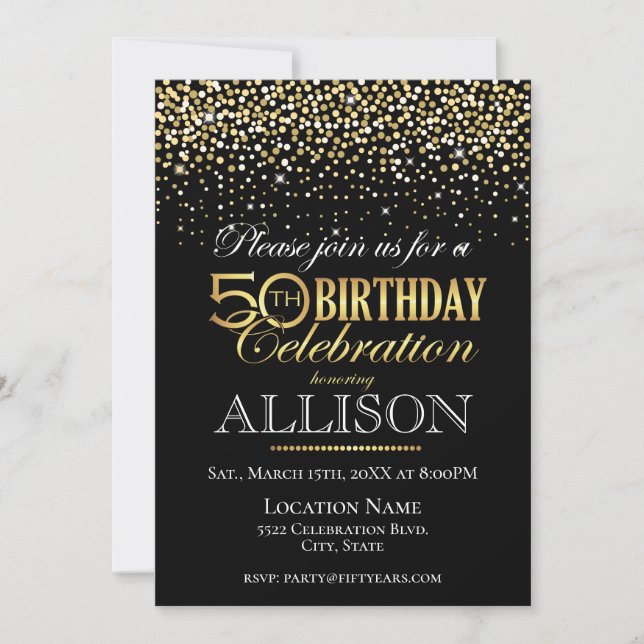 Fifty years birthday celebration invitation (Front)