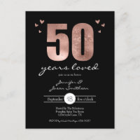Fifty Years Loved Wedding Anniversary Invitation