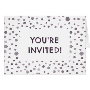 Fig Confetti Watercolor Dots Birthday Invite